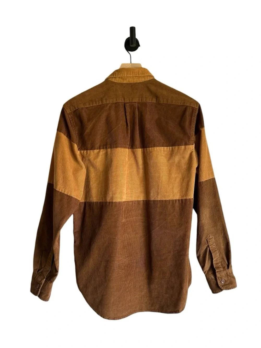 J. Crew Brown Colorblock Corduroy Button Up Shirt Mens Small